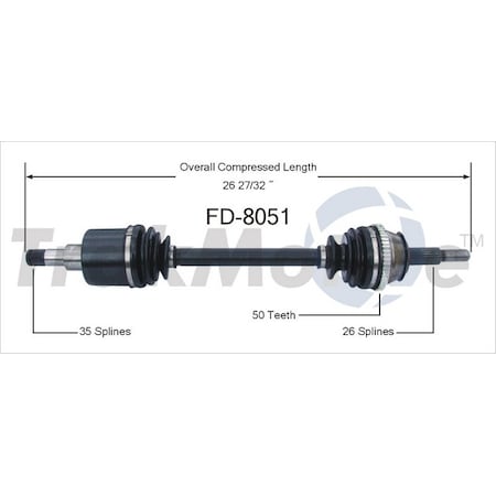 Surtrack Axle Cv Axle Shaft, Fd-8051 FD-8051